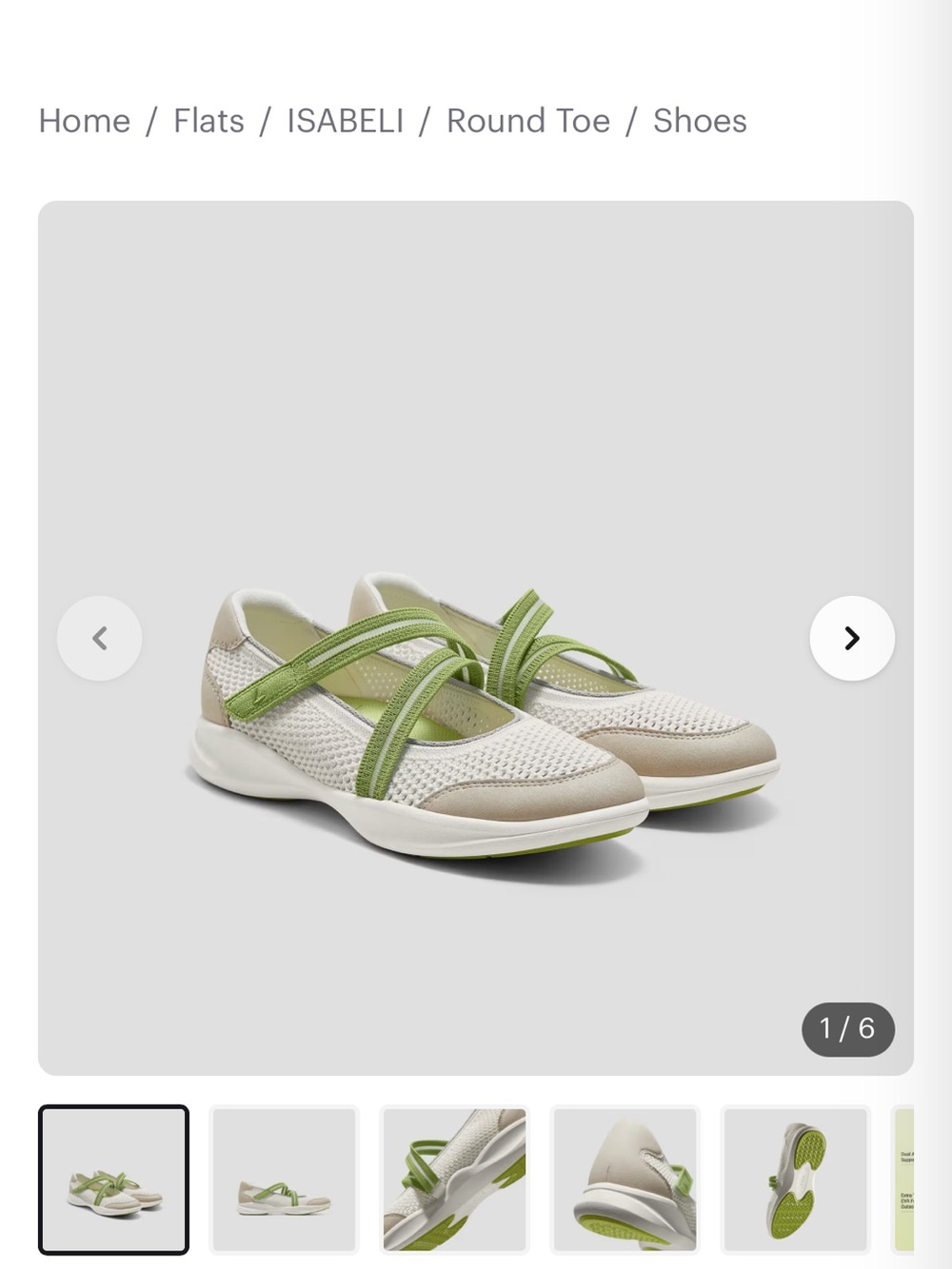 VIVAIA Walker Pro Isabeli Mesh Mary Jane Shoes Natural/Willow Green Size 9-9.5